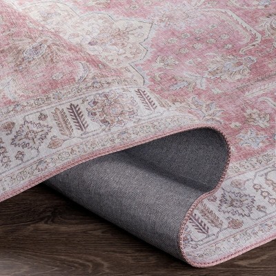 Loeswijk Pale Pink Wool Traditional 5' x 7'6" Area Rug