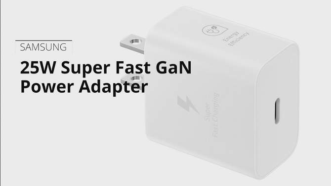Samsung 25W Super Fast USB-C Wall Charger - White, 2 of 6, play video