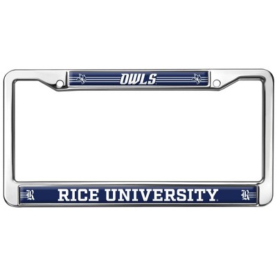Rice University Owls Full Size Standard License Plate Metal Frame