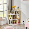 VECELO 3-Tier Corner Cabinet Cube Bookshelf, Wooden 8 Cubby Bookshelf for Small Space, Black/Brown/White/Gray - 2 of 4