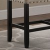 Roundhill Furniture Biony Fabric Counter Height Dining Bench with Nailhead Trim, Tan - 3 of 4