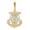 Black Bow Jewelry 14k Tri-Color Gold Hollow Mariner Crucifix Cross Pendant - 3 of 4
