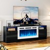 Fireplace TV Stand with 36" Electric Fireplace, Wood Texture Entertainment Stand with Highlight Storage Cabinet for TVs Up to 80", 70 inches, Black - 2 of 4