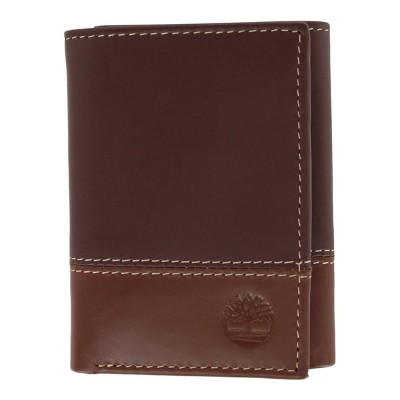 Timberland Men's Leather Hunter Two Tone Trifold Wallet