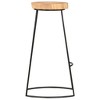 vidaXL Bar Stool Set of 2 Natural, Black - 4 of 4