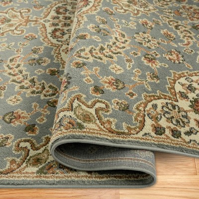 Royalty Blue and Ivory Medallion Synthetic Area Rug