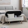 PAGED Storage Ottoman Bench Modern Shoe Bench with Wood Legs, Velvet Fabric End of Bed Table for Living Room, Bedroom, Entryway - 2 of 4