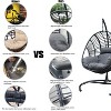 Gulches High Quality Outdoor Indoor Black color PE Wicker Swing Egg chair with Antracite Color Cushion And Black Color Base - 4 of 4