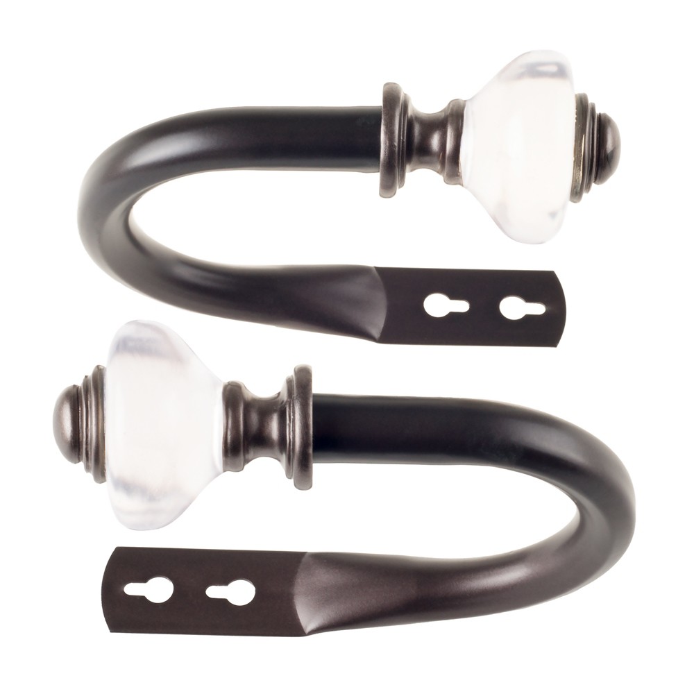 Medium Pair 3xball Metal Curtain Tie Back Hooks Antique Brass