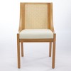 Akoasm Set of 2 Solid Wood Frame Dining Chairs with Decorative Armrests-Beige - 3 of 4