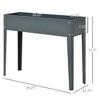 YONWAY 39.25"W Metal Raised Garden Bed, Self-Draining Elevated Planter Box with Legs and Drain Holes for Backyard, Patio, Outdoor (Gray) - 3 of 4