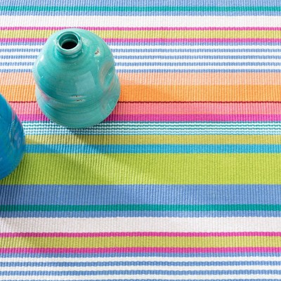 Indigo Stripe Hand-Knotted Wool-Blend 2'x3' Rug