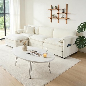 GDFStudio Morwen 109.45'' Modern Chenille Upholstered Oversized Deep Seat Modular Sectional Sofa with 3 Cushions - 1 of 4