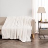 Plush Throw Blanket with Faux Shearling Reverse - Great Bay Home (50" x 60", Optic White) - 3 of 4