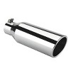 GOTGELIF 2.5" Inlet 4" Outlet Stainless Steel Car Exhaust Tip Exhaust Muffler with Rolled Edge - 4 of 4