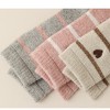 Anna-Kaci Women's 3 Pairs Knit Socks with Striped Pattern Heart Embroidery Ribbed Cuffs Soft Warm Fabric - 4 of 4
