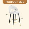 Set of 2,360 ° rotatable bar chair.Modern PU comfortable upholstered bar chair with smooth and beautiful black metal legs - Leovsnove - 3 of 4