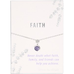 Pavilion Gift Company - Faith Violet Mist Opal - 16.5"-18.5" Rhodium Plated Inspirational Necklace - Necklaces - 1 of 4