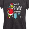 Women's - Dr. Seuss - The Grinch My Presence Is Your Present Short Sleeve Graphic T-Shirt - 2 of 4