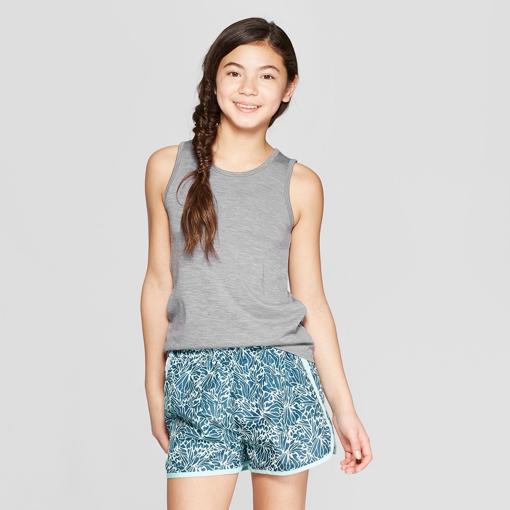 Girls' Mesh Pleat Performance Tank - C9 Champion Gray Heather L