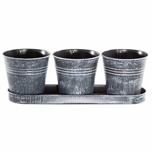 Gardener's Select Farmhouse Round Pot & Tray Set, Black, 12.5in - 1 of 2