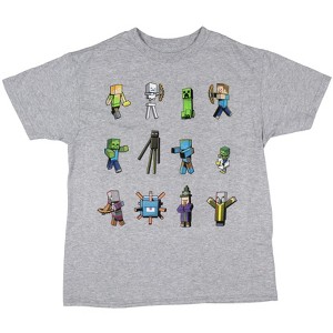 Minecraft Boys' Character Squad Grid Formation Kids T-Shirt - 1 of 3