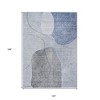 Denim Blue And Sky Blue Abstract Washable Indoor Outdoor Area Rug - 3 of 4