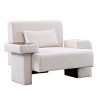 FONTOI Mid-Century Living Room Accent Chair Oversized Chair Comfy Sofa Chair Bedroom Lazy Reading Chair with Pillow, Beige 48"* 38"*32.3" - 4 of 4