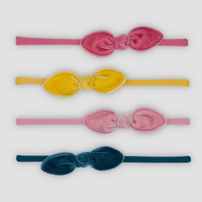 Baby Girls' 4pk Velvet Bow Headwrap Set - Just One You® made by carter's