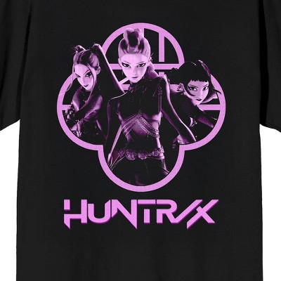 KPop Demon Hunters Huntrx Girl's Black Crew Neck Short Sleeve Tee-Small — фото 2