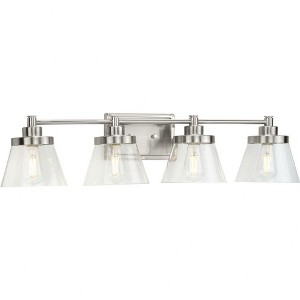 Progress Lighting Hinton 4-Light Brushed Nickel Bath Vanity - 1 of 4