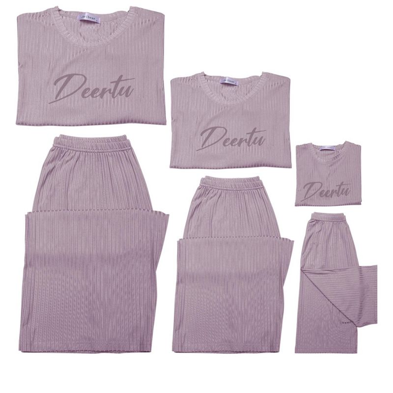 cheibear Sleepwear Short Sleeve with Capri Pants Letters Family Pajama Sets, 3 of 5