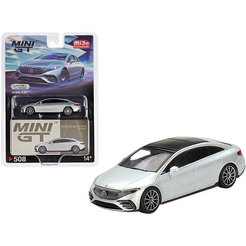 Mercedes Benz EQS 580 4MATIC Silver Metallic with Black Top Ltd Ed to 2040 pcs 1 64 Diecast Model Car by True Scale Miniatures