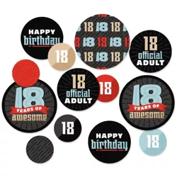Big Dot of Happiness Boy 18th Birthday - Eighteenth Birthday Party Giant Circle Confetti - Party Decorations - Large Confetti 27 Count