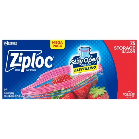 Ziploc Storage Gallon Bags With Grip n Seal Technology 75ct