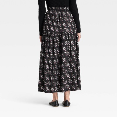 Women's Printed Maxi Skirt - Universal Thread' Black - image 2