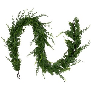 Northlight Real Touch™️ Soft Cedar Artificial Christmas Garland - 6' x 7" - Unlit - 1 of 4