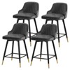 Bekrvio Swivel Bar Stools Set of 2/4,25.6"/29" Counter Height Stool Velvet Upholstered Armless Bar Chair with Metal Frame for Kitchen Island - 2 of 4