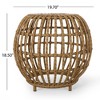Boho Faux Rattan Outdoor Side Table, Handcrafted Patio Coffee Table, 19.7" Cylinder Patio End Tables -Christopher Knight Home - 3 of 4