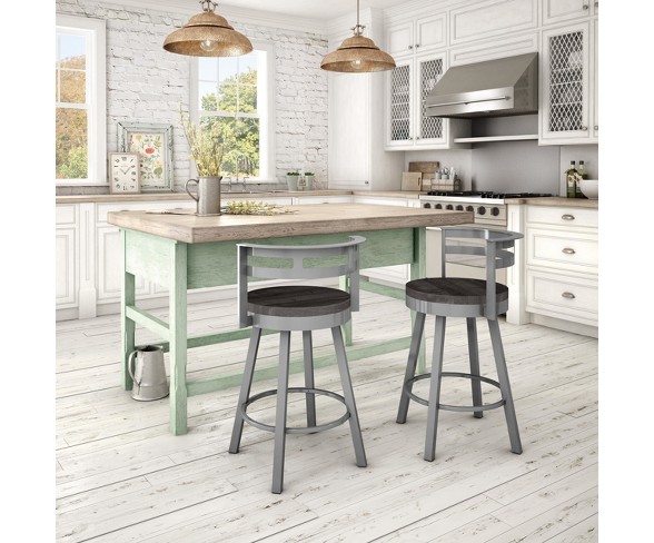 26" Amisco Vector Counter Stool Dark Gray