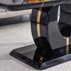 CENGHU Modern Luxury Imitation Marble Rectangular Dining Table, Tea Table, Coffee Table with Stainless Steel Decorative Strips for Dining Room - 4 of 4