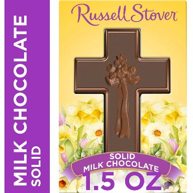RUSSELL STOVER Solid Milk Chocolate Candy Easter Cross - 1.5oz