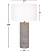 Uttermost Monolith Gray Table Lamp – Chiseled Ceramic with Frosted Pewter & Sepia, 28.5"H - 3 of 4