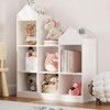 Toy Storage Organizer 7-Cubby Kids Bookshelf, Natural Wood Bookcase with Cubby Storage, Playhouse Cabinet Shelf for Boys, Girls, - 4 of 4