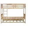 Sapphtopaz Space-Saving Twin over Twin Bunk Bed with Ladder & Safety Guardrails, Rubber Wood Bed Frame with Trundle, Convertible into Twin Size Beds - 2 of 4