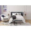 Remi Upholstered Bench French Dark Gray Velvet - Adore Decor: Chic Entryway & Living Room Seating, Metal Base - 3 of 4