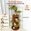 58" Tall Cat Tree Tower  Multi-Level Indoor Large Pet Activity Center with Flower-shaped Platform Plush Stairs Condo for Multi-Cat Household - 3 of 4