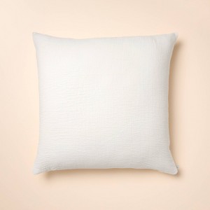 26"x26" Gauze Stitch Pin Dot Euro Throw Pillow Cover Sour Cream - Hearth & Hand™ with Magnolia - 1 of 4