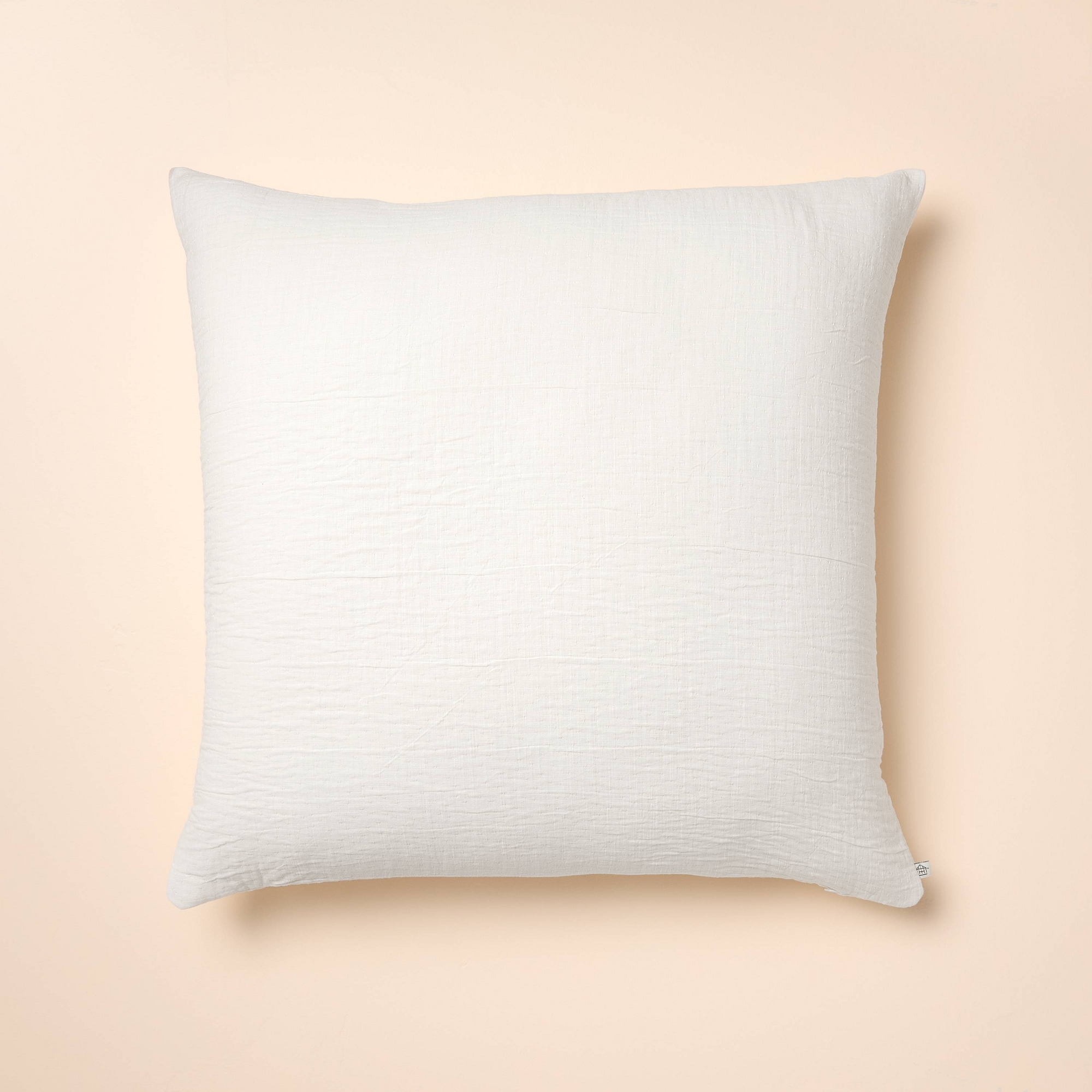 26"x26" Gauze Stitch Pin Dot Euro Throw Filled Pillow Sour Cream - Hearth & Hand™ with Magnolia