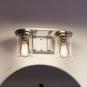 Urban Ambiance Luxury French Rustic Bath Vanity Light,  7.25"H x 14.25"W,  Brushed Nickel Finish, UHP3750 - 1 of 4
